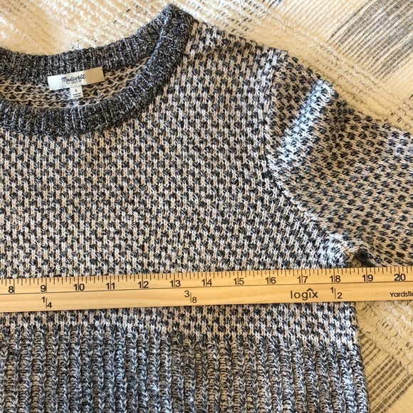 Madewell Womens Checkpoint Crewneck Sweater Sz S Black White Color Block Stripe - Picture 8 of 9